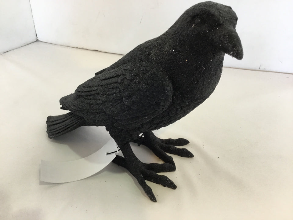 Halloween Black Resin Glitter Crow Holiday Item
