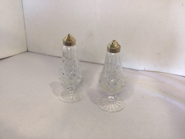 Waterford Vintage Clear/Silver Crystal Salt & Pepper