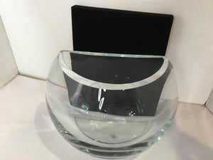 As Is Clear Crystal 1/2 Round Vase