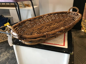 Brown Wicker Oval Basket