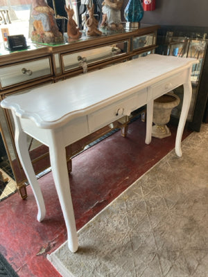 Console Wood 2 Drawers White Table