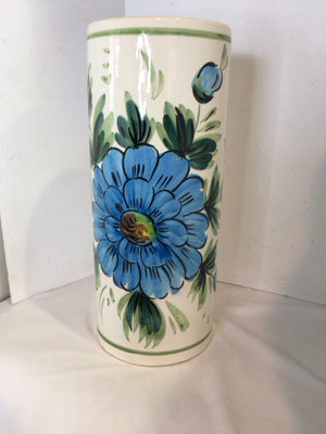 Cream/Blue Ceramic Floral Umbrella Stand