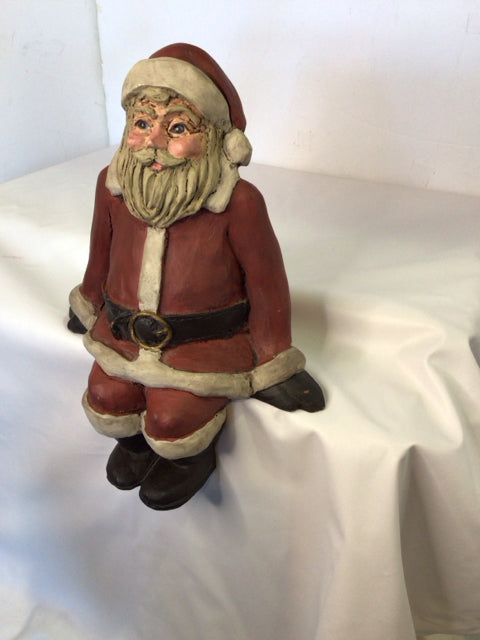 Figure Red/white Resin Santa Holiday Item