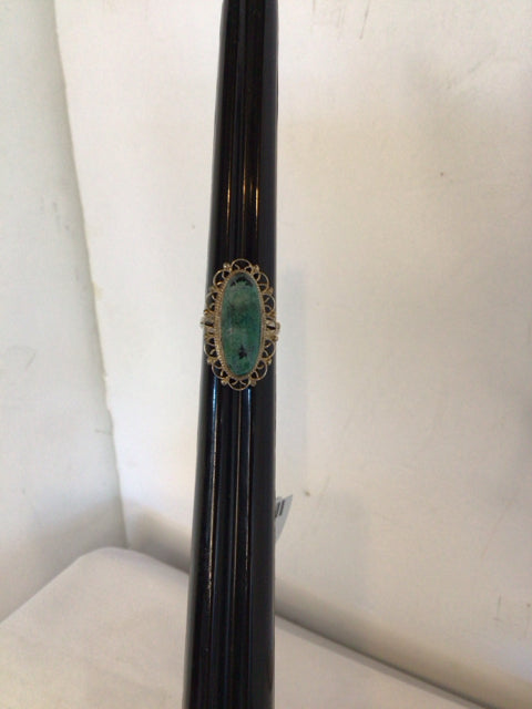Sterling Silver Silver Oval Turquoise Ring