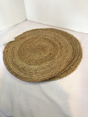 Set of 4 Natural Jute Round Placemats