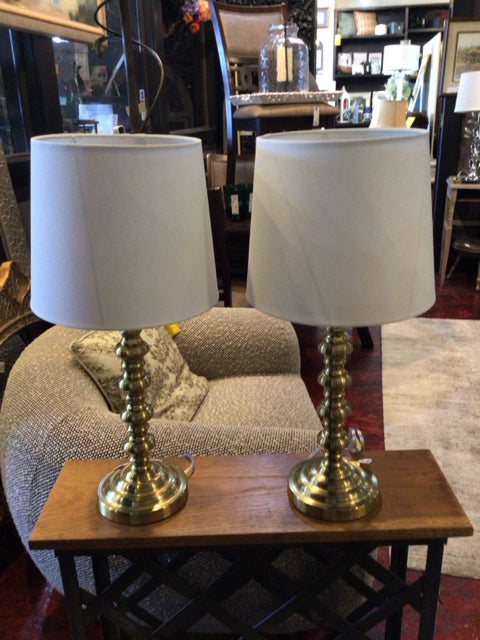 Brushed Gold Metal Lamp Set