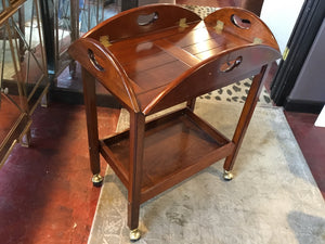 Bombay Co. Traditional Wood Tray Top Butler Brown Table