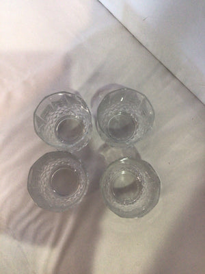 Set of 4 Clear Cut Crystal Rocks Glasses