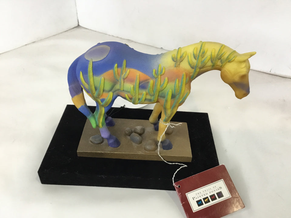 Multi-Color Horse w/Box Figurine