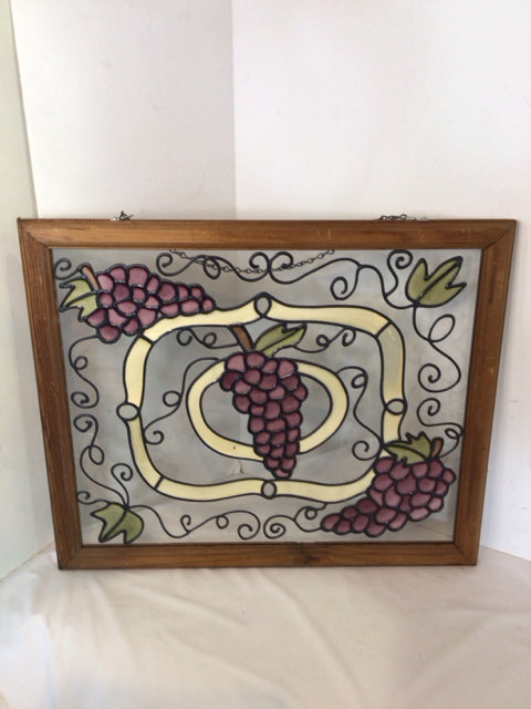 Hanging White/Purple Glass Grapes Stained Glass