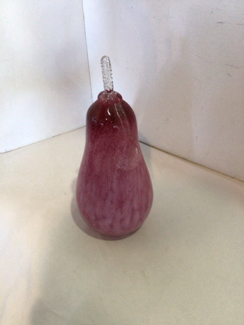 Murano HandBlown Purple Art Glass Pear Sculpture
