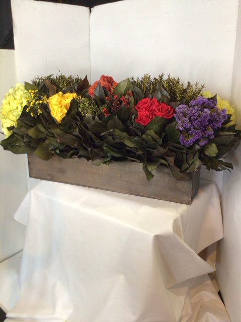 Green/multi In Planter Faux Flowers