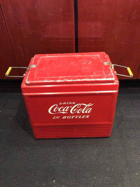 Coke Vintage Red/White Metal Cooler