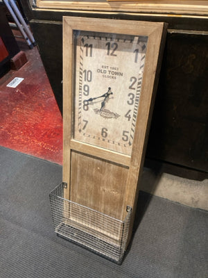 Rustic Tan Wood Clock