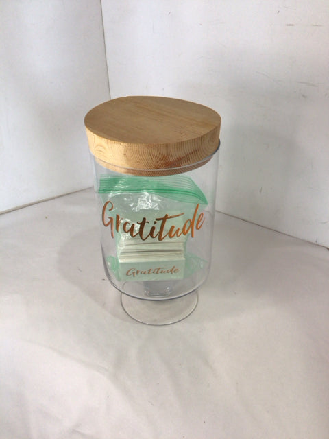Clear/Gold Glass Gratitude Jar