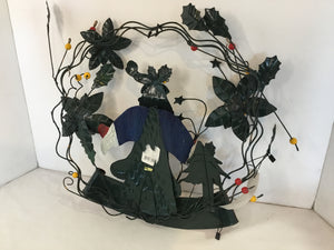 Christmas Blue/Red Metal Wall Hanging Holiday Item