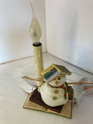 Lamp White/Multi Light up Snowman Holiday Item
