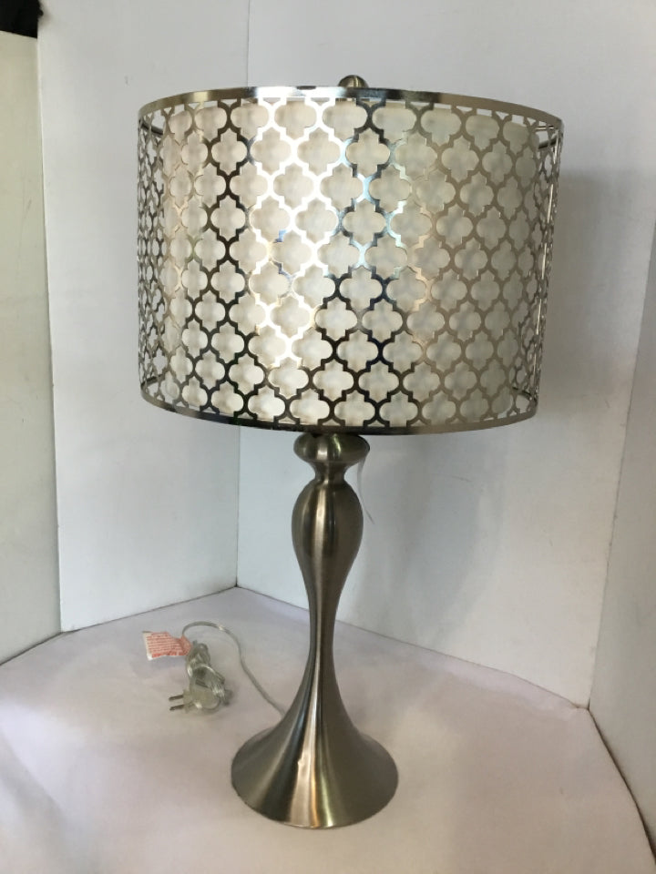 Silver Metal Cut Out Lamp