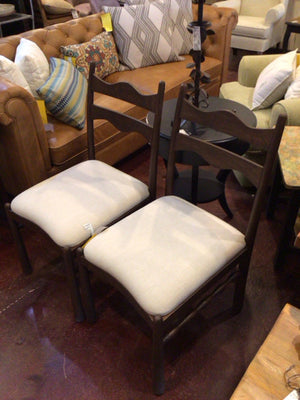 Lulu & Georgia Pair Wood Brown/Cream Chair Set 26FRMFJ2