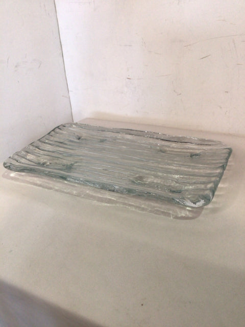 Clear Glass Ribbed Plate