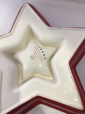 Serving Red/White/Blue Ceramic Star Dish