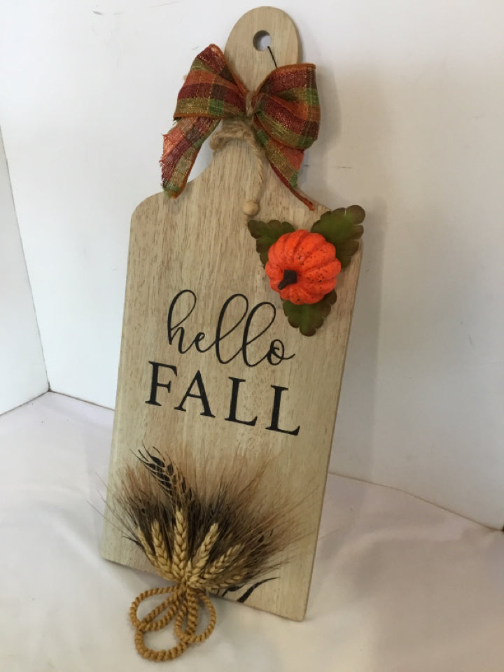 Fall Tan/Orange Wood Wall Hanging Holiday Item