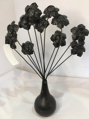 Black Resin Flowers Note Holder