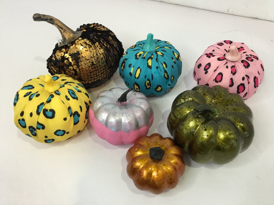 Fall Multi-Color Styrofoam In Bag Pumpkin 7 Pieces Holiday Item