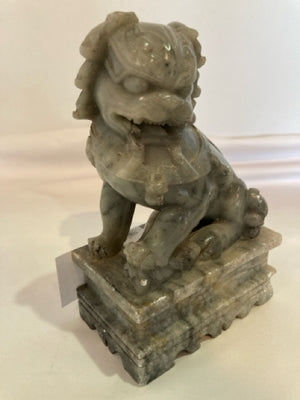 Vintage Chinese Gray Soapstone Foo Dog Figurine