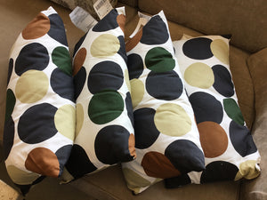 IKEA Brown/black Circles Set of 4 Pillow Set
