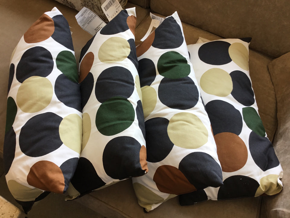 IKEA Brown/black Circles Set of 4 Pillow Set