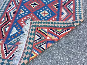 Turkish Kilim Tribal Multi-Color Rug