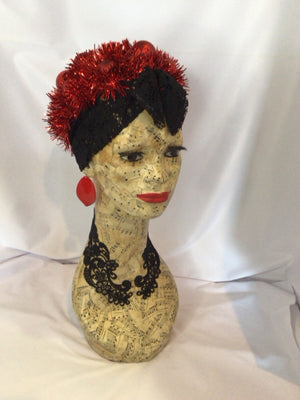 Red/Beige Mannequin Woman Sculpture