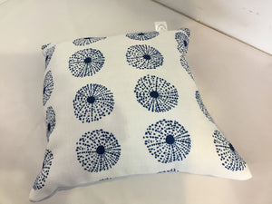 White/Blue Print Pillow