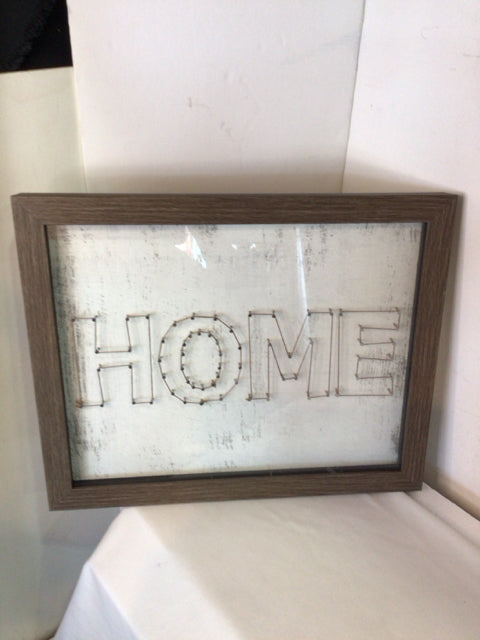 Shadow Box White/Tan String Home Framed Art