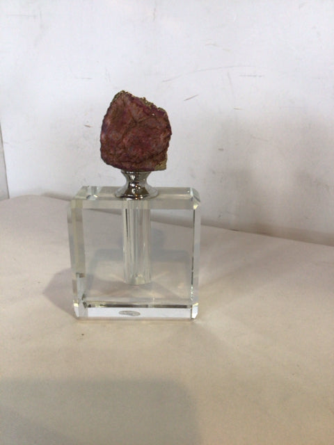 Perfume Clear/Pink Glass Quartz Bottle