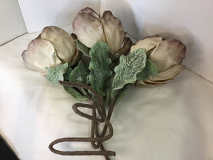 Brown Magnolia Set of 3 Faux Flowers