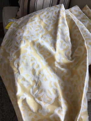 2 Panels Yellow/White Polyester Draperies/Curtains