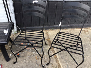 Pair Iron Black Chair Set