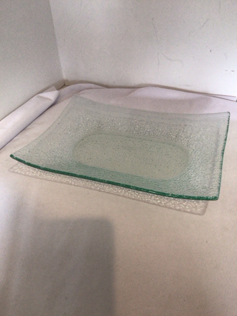 Green Glass Square Tray