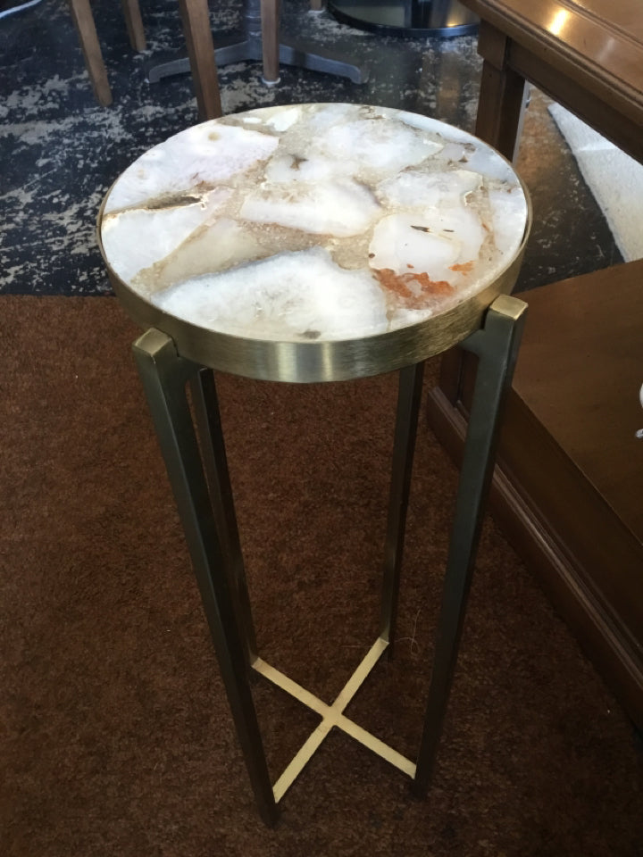 Modern Marble White/Gold Table