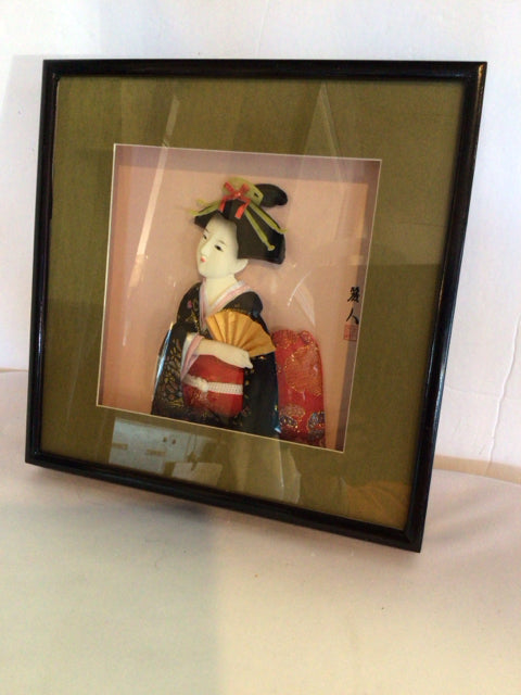 Oriental Green Girl Framed Art