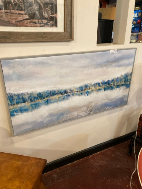 Gray/blue Canvas Landscape Stretch Canvas Art