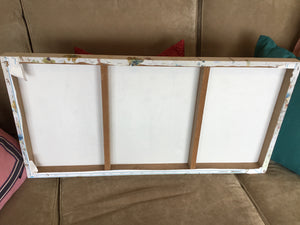 White/Multi Floral Stretch Canvas Art