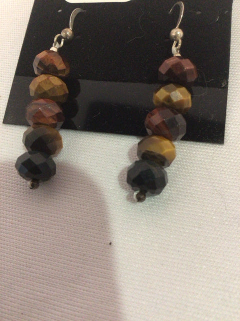 Brown Dangle Beads Earrings