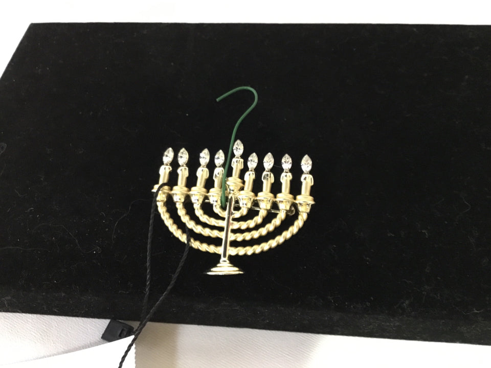 Gold Menorah Ornament Holiday Item