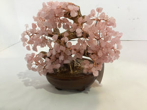 Pink Crystal Bonsai Tree Figurine