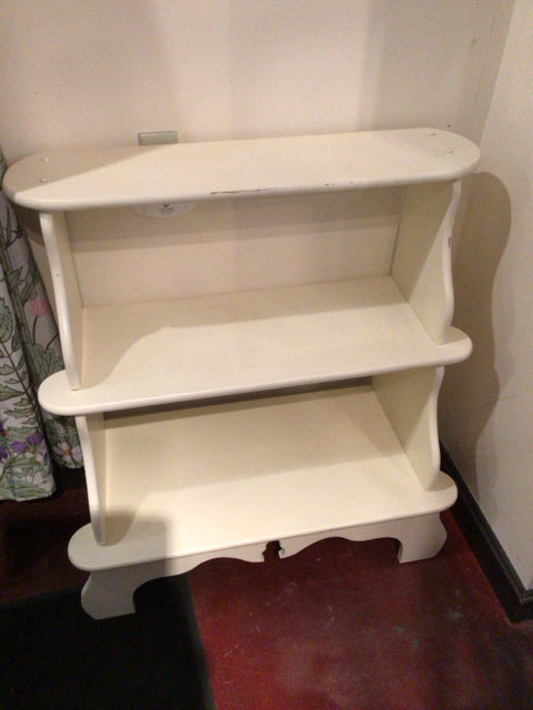 Tiered White Wood Shelf