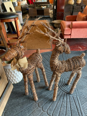 Brown Grapevine Reindeer Pair Holiday Item