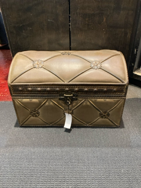 Vintage Faux Leather Brown Trunk